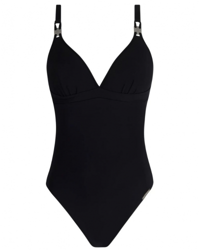 Maillot de bain une pièce armatures triangle Lise Charmel Eclat d'Argent (Noir Argent)