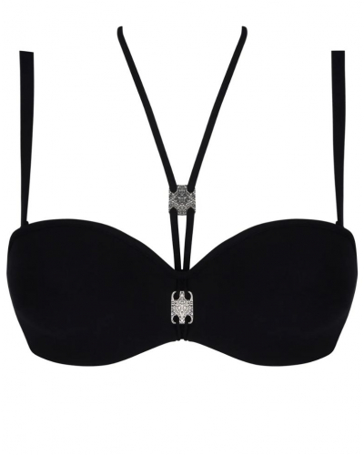 Sujetador de baño bandeau preformado Lise Charmel Eclat d'Argent (Noir Argent)