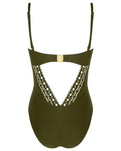 Maillot de bain une pièce bandeau coque Lise Charmel Ajourage Couture (Ajourage Avocat)