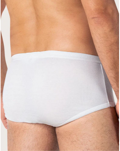 High-waist open slip Éminence 100% cotton (White)