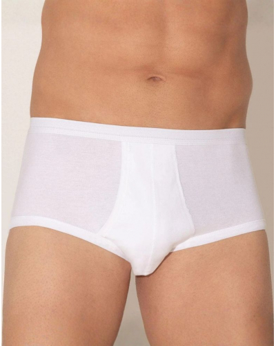 High-waist open slip Éminence 100% cotton (White)