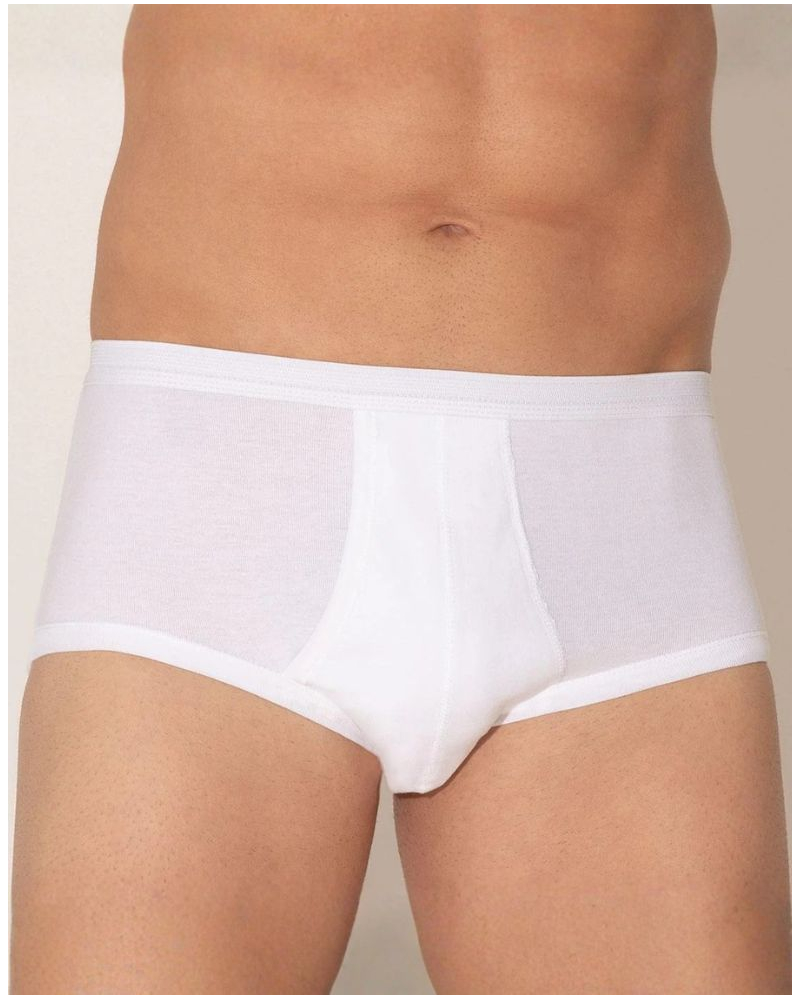 High-waist open slip Éminence 100% cotton (White)