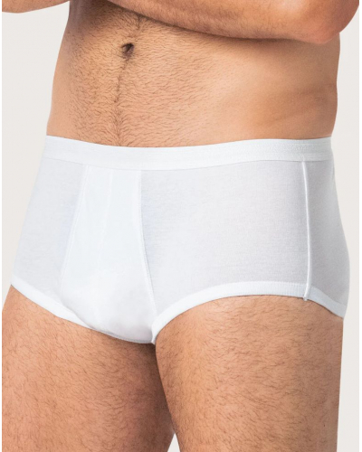 Slip taille haute ouvert Éminence 100 % coton (Blanc)