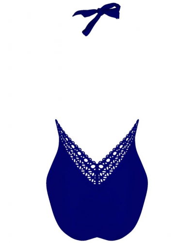 Seduction one-piece swimsuit plunging back Lise Charmel Ajourage Couture (Ajourage Outremer)