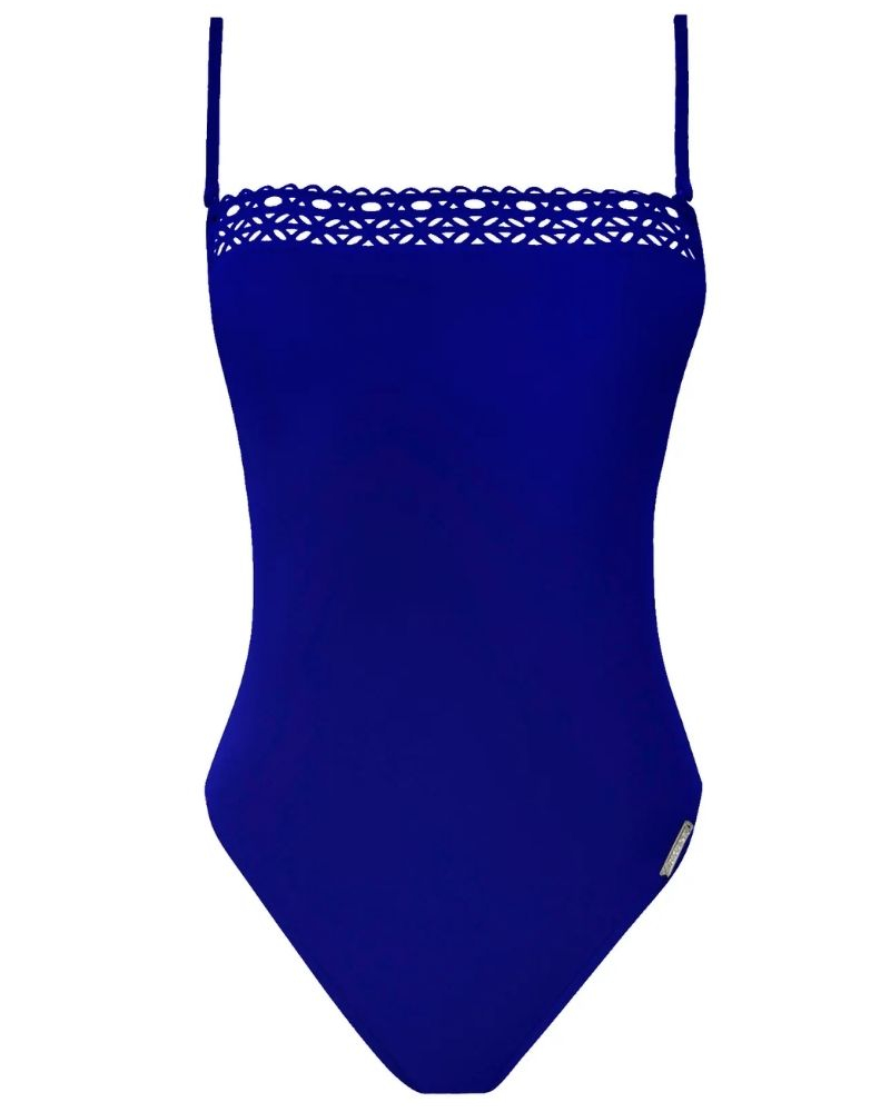 Bandeau padded one-piece swimsuit Lise Charmel Ajourage Couture (Ajourage Outremer)