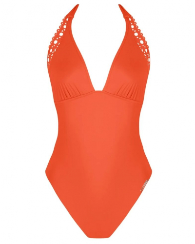 Maillot de bain une pièce nageur séduction dos plongeant Lise Charmel Ajourage Couture (Ajourage Papaye)