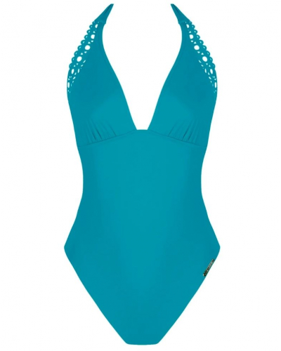 Seduction one-piece swimsuit plunging back Lise Charmel Ajourage Couture (Ajourage Lagon)