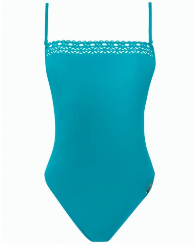 Maillot de bain une pièce bandeau coque Lise Charmel Ajourage Couture (Ajourage Lagon)