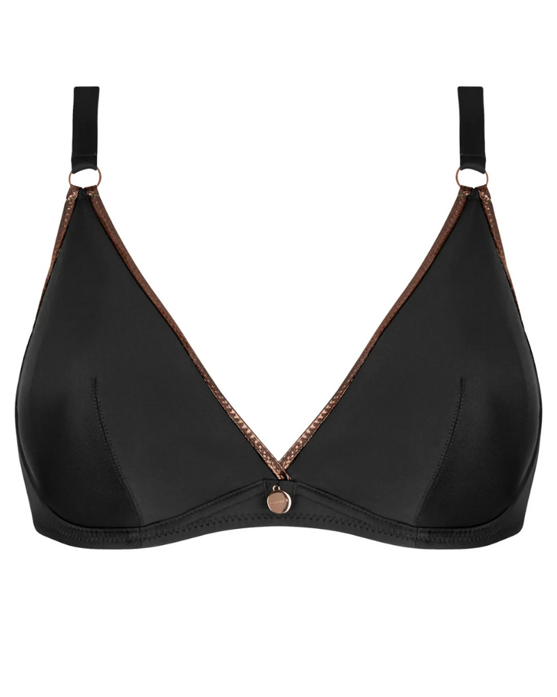 Underwired triangle bath bra Antigel La Smartissime (Noir Bronze)