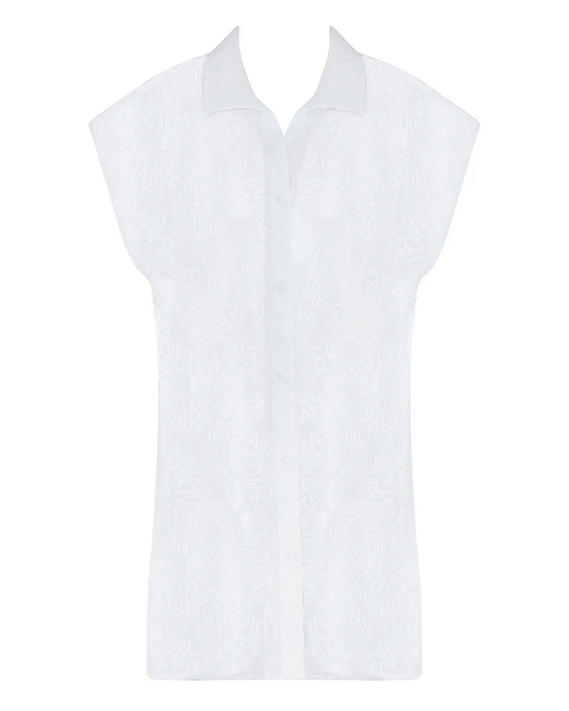 Chemise de plage 100% Coton Antigel La Bohème (Blanc)