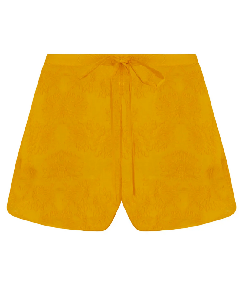 Short de plage 100% Coton Antigel La Bohème (Jaune Paille)