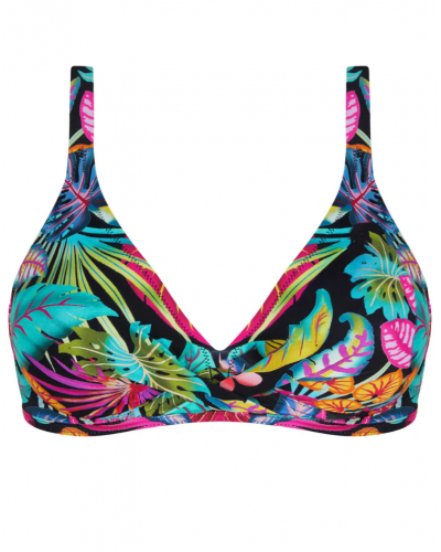 Underwired triangle bath bra Antigel La Forêt Magic (Noir Enchanté)