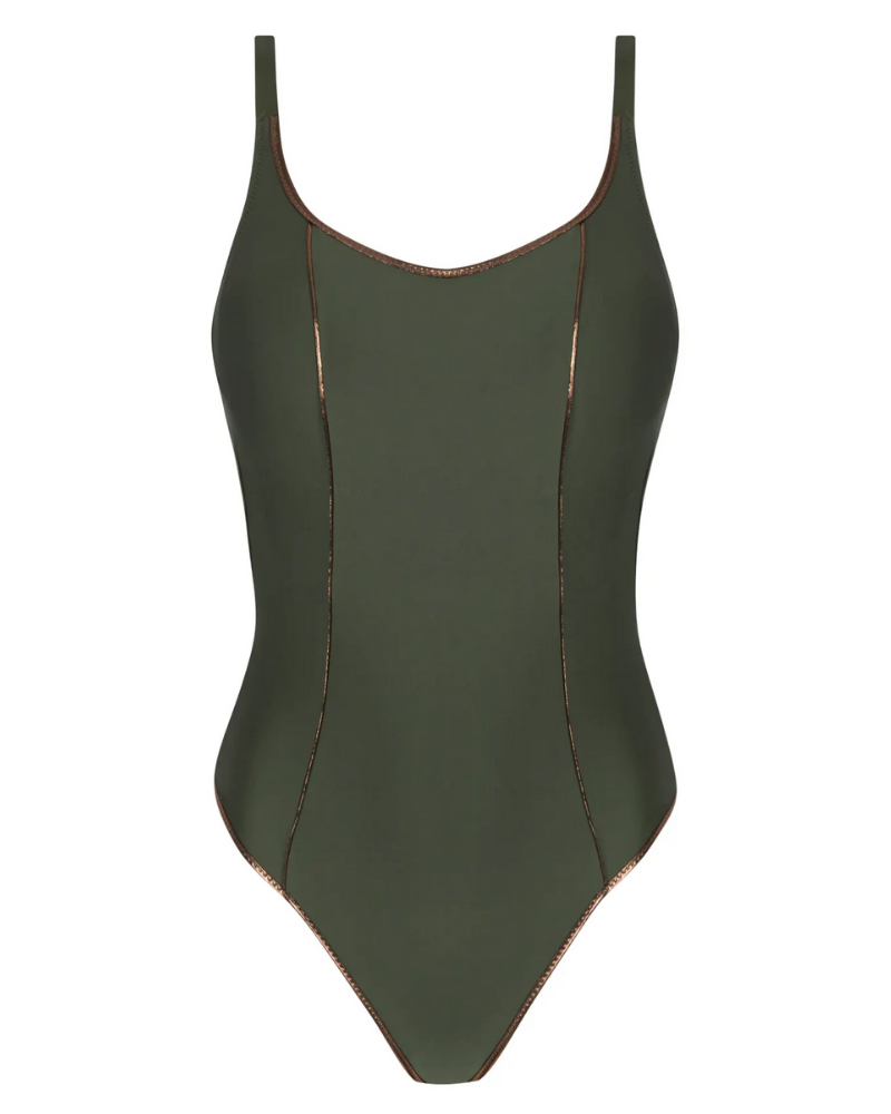 Bañador de una pieza con aros Antigel La Smartissime (Kaki Bronze)