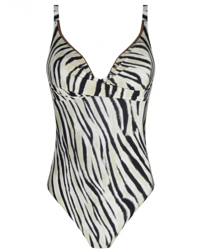 One-piece triangle padded swimsuit Antigel La Tigre Blanc (Tigre Bronze)