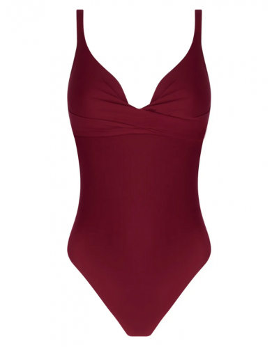 Maillot de bain une pièce coque triangle Antigel La Chiquissima (Prune)