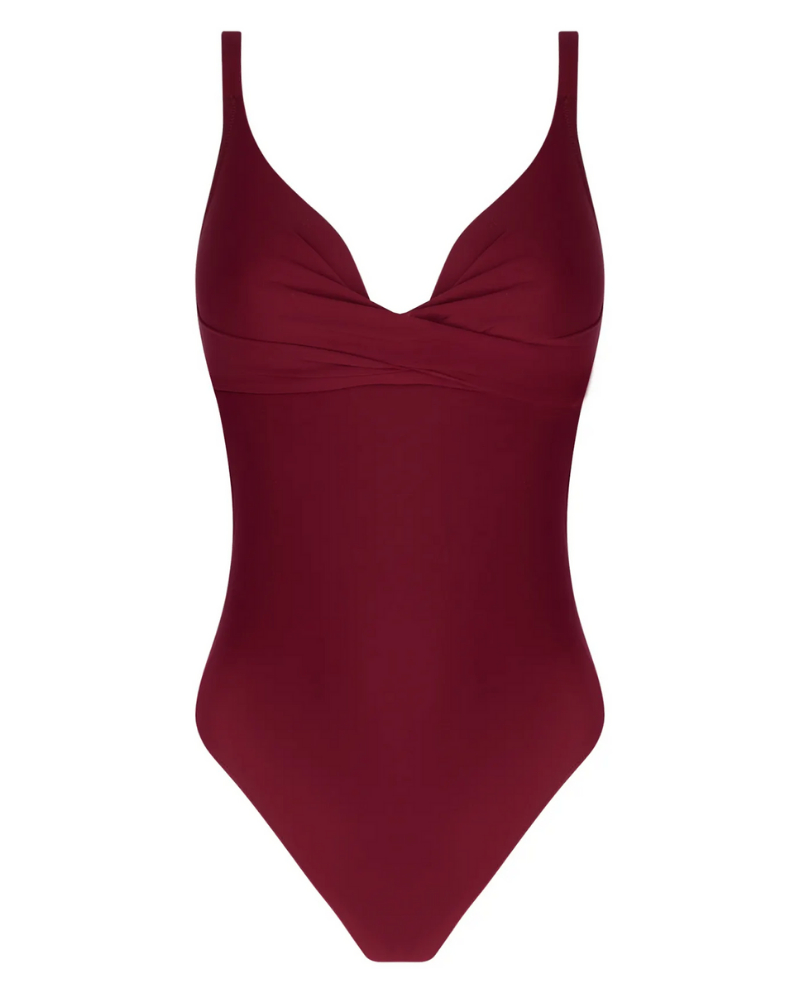 Maillot de bain une pièce coque triangle Antigel La Chiquissima (Prune)