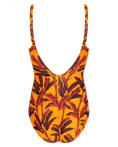 Underwire-free one-piece swimsuit Antigel La Mélanésia (Jaune Banane)