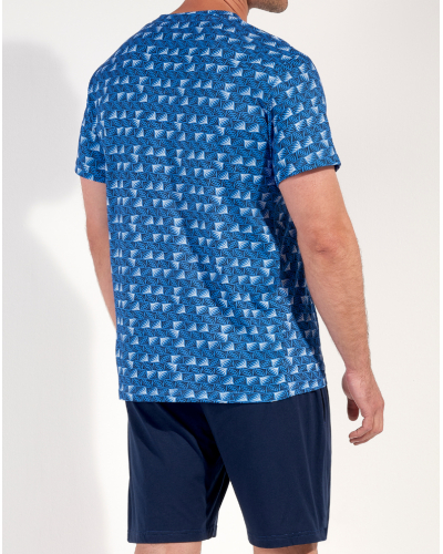 Pijama corto 100% Algodón HOM Beachcomber (Imprimé Bleu/Marine)