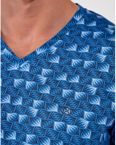 Short pajamas 100% Cotton HOM Beachcomber (Imprimé Bleu/Marine)