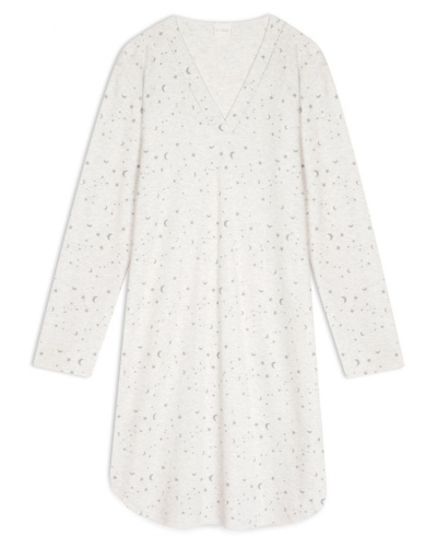 Nightdress Interlock 100% cotton Le Chat Luna (Gris Chiné)