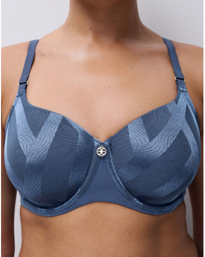 Soutien-gorge armatures enveloppant moulé Chantelle Glaze (Jeans)