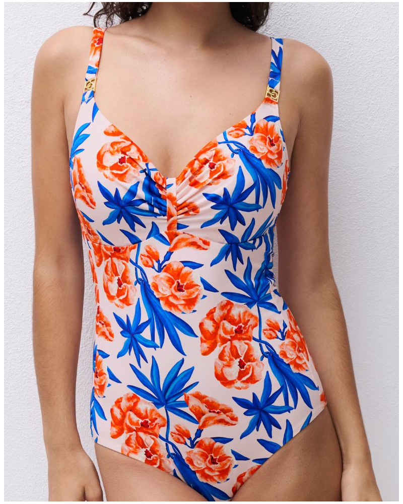 Maillot de bain une pièce à armatures enveloppant Chantelle Sauvage (Fleur de Laurier)