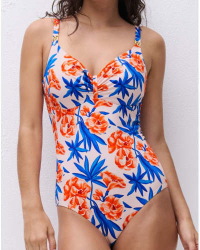 Maillot de bain une pièce à armatures enveloppant Chantelle Sauvage (Fleur de Laurier)
