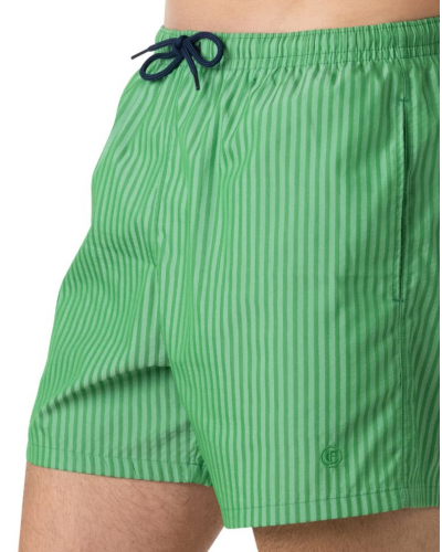 Eminence Trendy Swim Bermuda (Green with Satin Stripe)