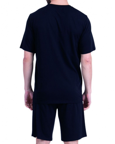 Pyjama court 100% coton Athena Ecopack Vintage (Noir)