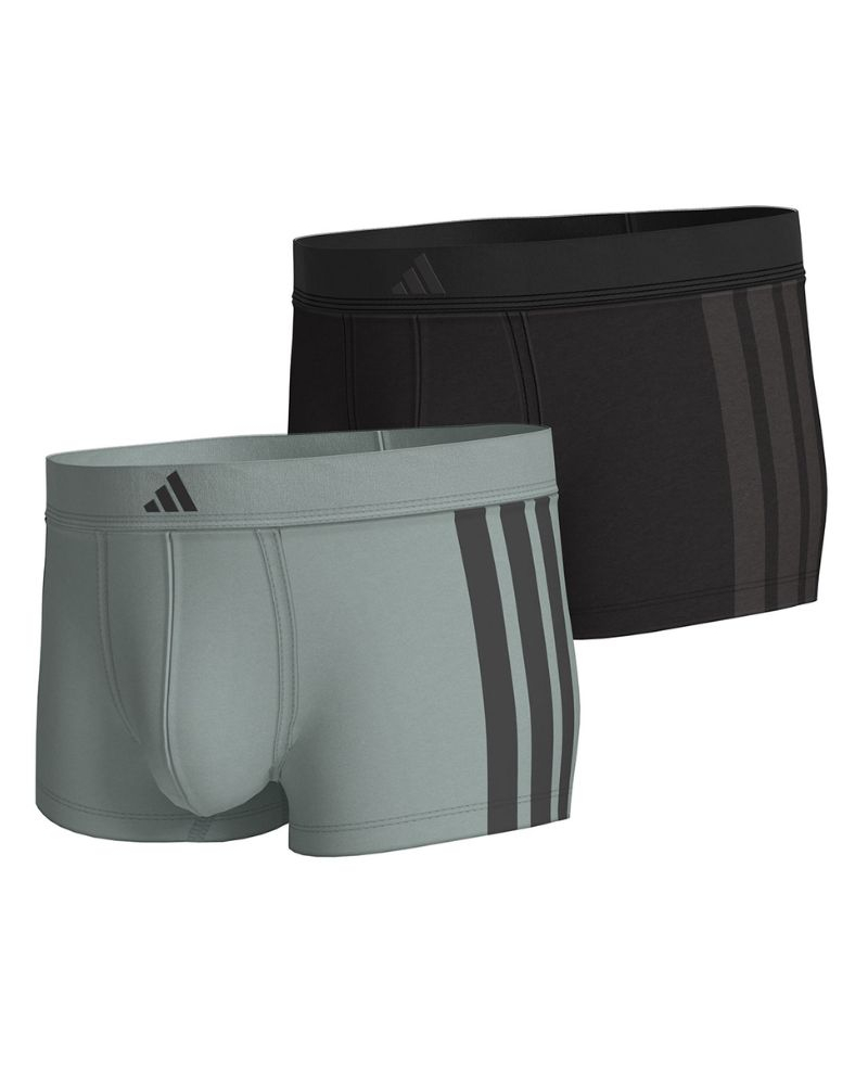 Pack of 2 boxer shorts Adidas Active Flex Cotton (Noir/Vert Sauge)