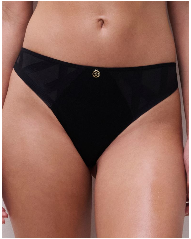 Tanga Chantelle Glaze (Negro)