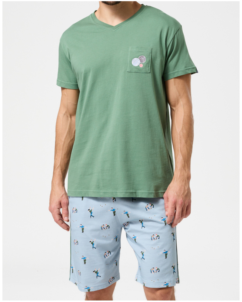 Short pyjama PAUPETAE 100% organic cotton jersey Arthur (Multicolore)