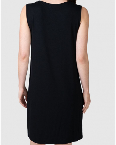 Vestido de playa sin mangas con botones Massana (Negro)