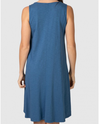 Vestido de playa sin mangas con escote en V Massana 100% Algodón (Bleu)