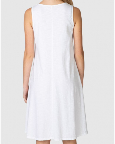 Vestido de Playa Sin Mangas con Escote en V Massana 100% Algodón (Blanco)