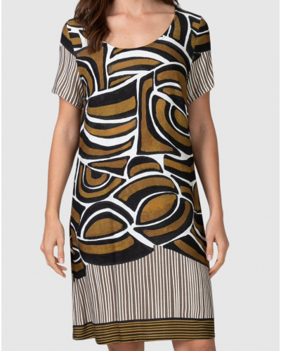 Short-Sleeve Beach Dress Massana (Ocre)