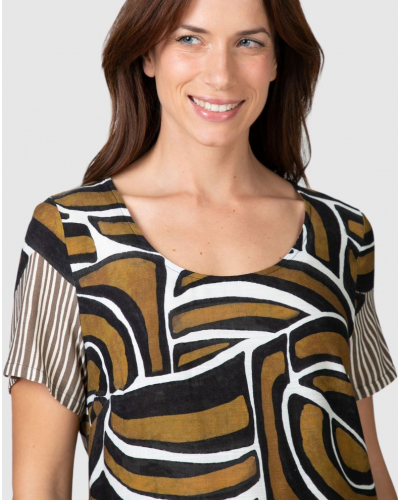 Short-Sleeve Beach Dress Massana (Ocre)