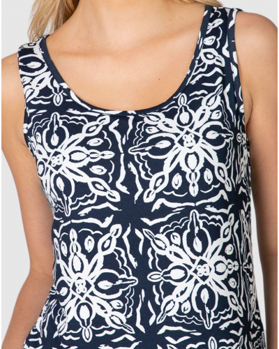 Sleeveless star beach dress Massana (Marine)