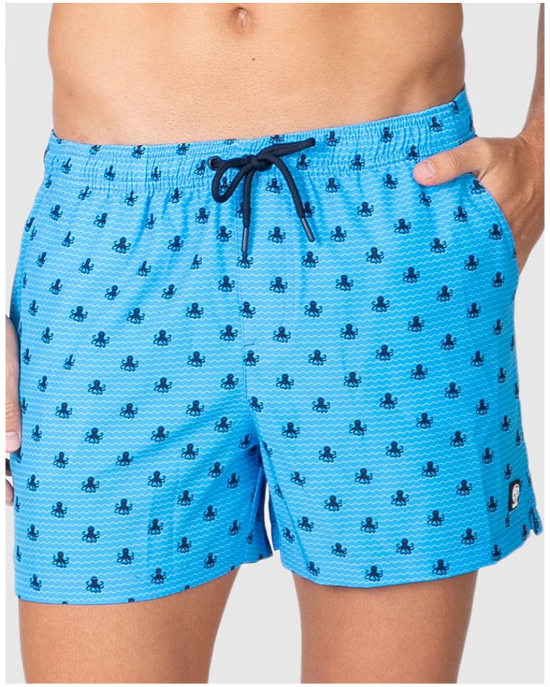 Octopus Print Swim Shorts Massana (Blue)