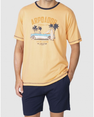 Pijama corto 100% algodón Arpoador Massana (Naranja)
