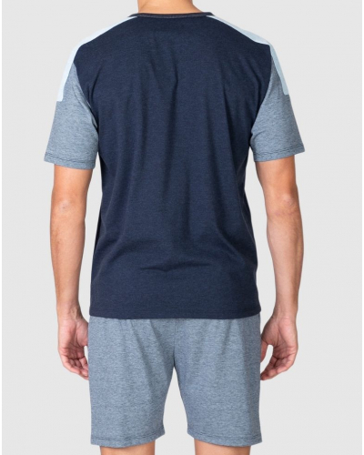 Pijama corto de algodón con cuello abotonado Tennis Generations Massana (Melange Navy)