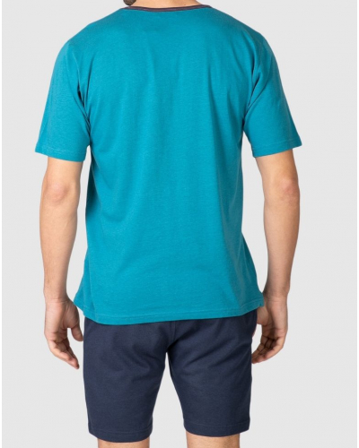 Short Pajama Mediterranean Cotton Massana (Dark Green)