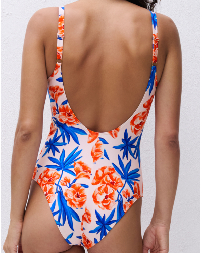 Traje de baño una pieza sin aros spacer Chantelle Sauvage (Fleur de Laurier)