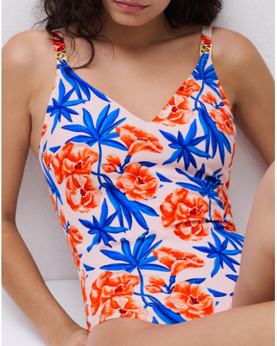 Maillot de bain une pièce sans armature triangle spacer Chantelle Sauvage (Fleur de Laurier)