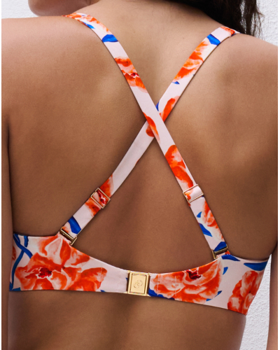 Plunging mono-wire bath bra Chantelle Sauvage (Fleur de Laurier)