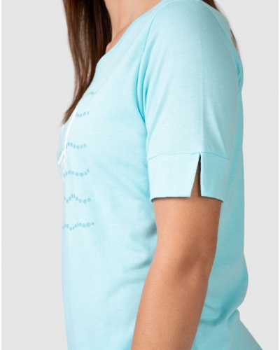 Cotton and Modal Heart Short Pyjamas by Massana (Turquoise)