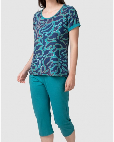 Short pyjamas 100% Cotton Massana (Petrol)