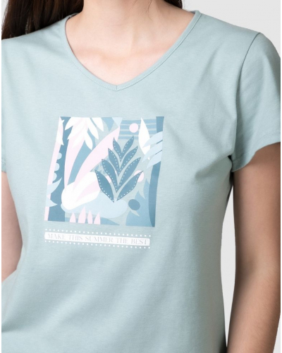 Short pajamas 100% Cotton Leaves Massana (Kaki)