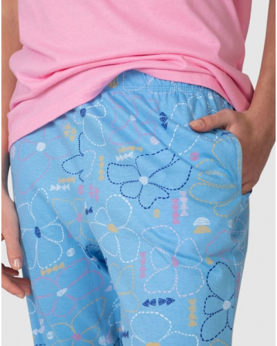 Massana Short Floral Pajama 100% Cotton (Pink)