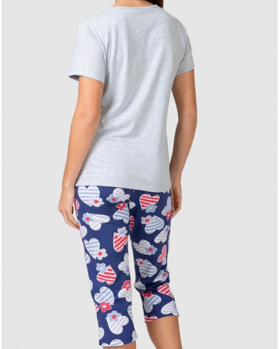 Pyjama court Lost In Flowers Coton Massana (Gris Vigoré)